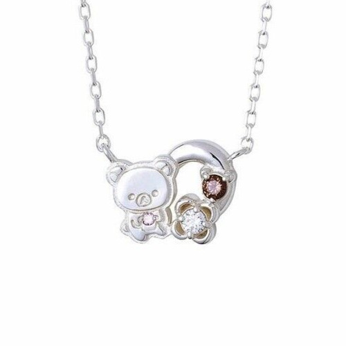 Rilakkuma 20th Anniversary Silver 925 Necklace The Kiss Flower Official Japan