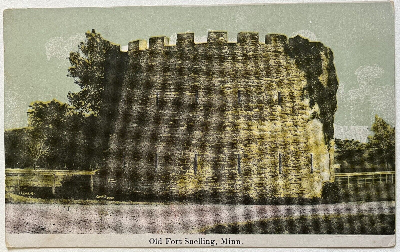 Old Fort Snelling Tower Minnesota Antique Vintage MN Postcard c1910