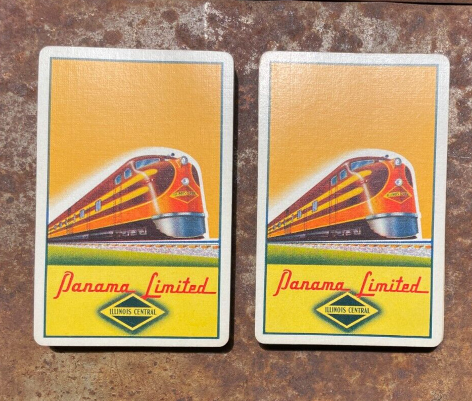 1940 Scarce Vintage Illinois Central Panama Limited Railroad Playing Cards 49/52