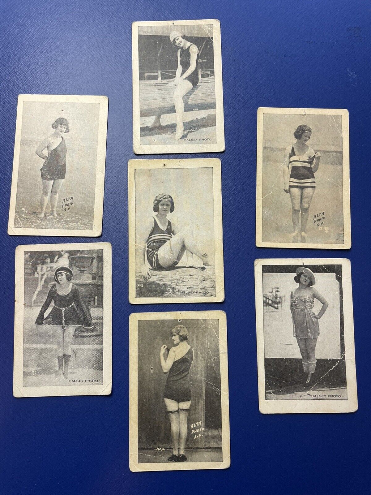 Vintage Bathing Beauties 1920\'s Lot of 7 Small Photos B&W 1.75\