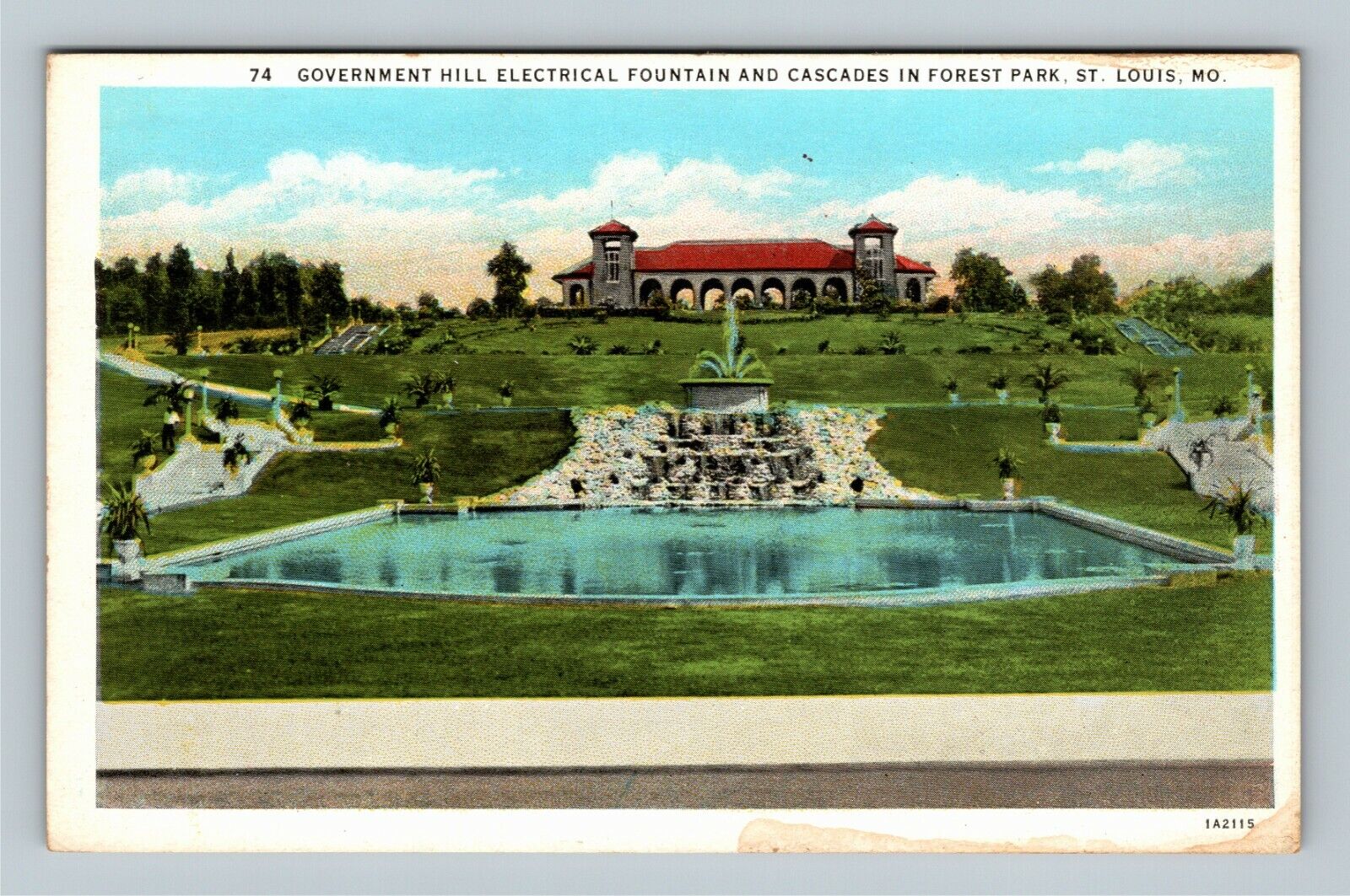 St. Louis MO, Forest Park, Government Hill, Fountain, Missouri Vintage Postcard