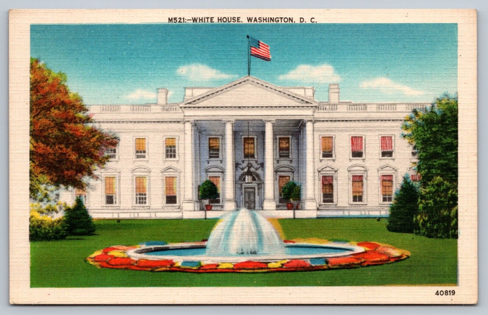 Vintage Postcard White House Washington DC Linen