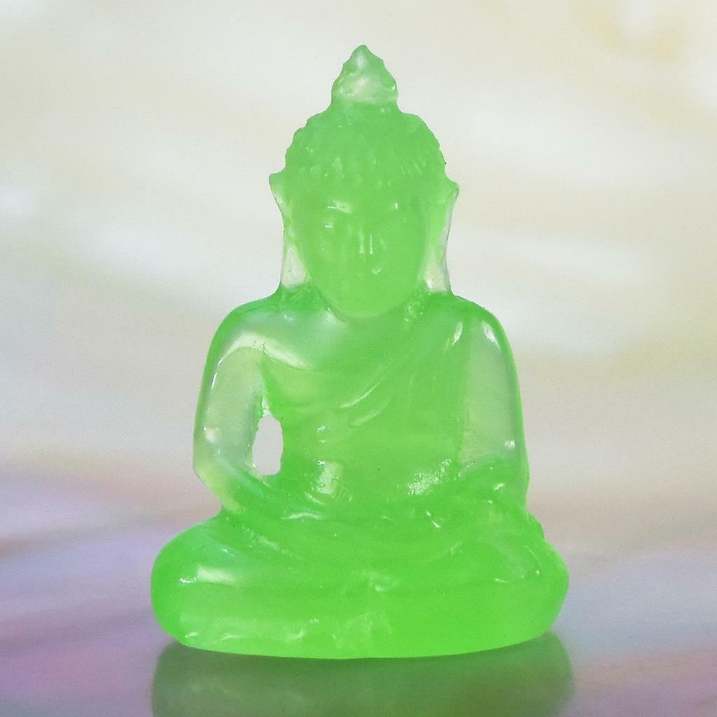 Sculpture of the Buddha Natural Apple Green Chalcedony Gemstone Carving 5.25 cts