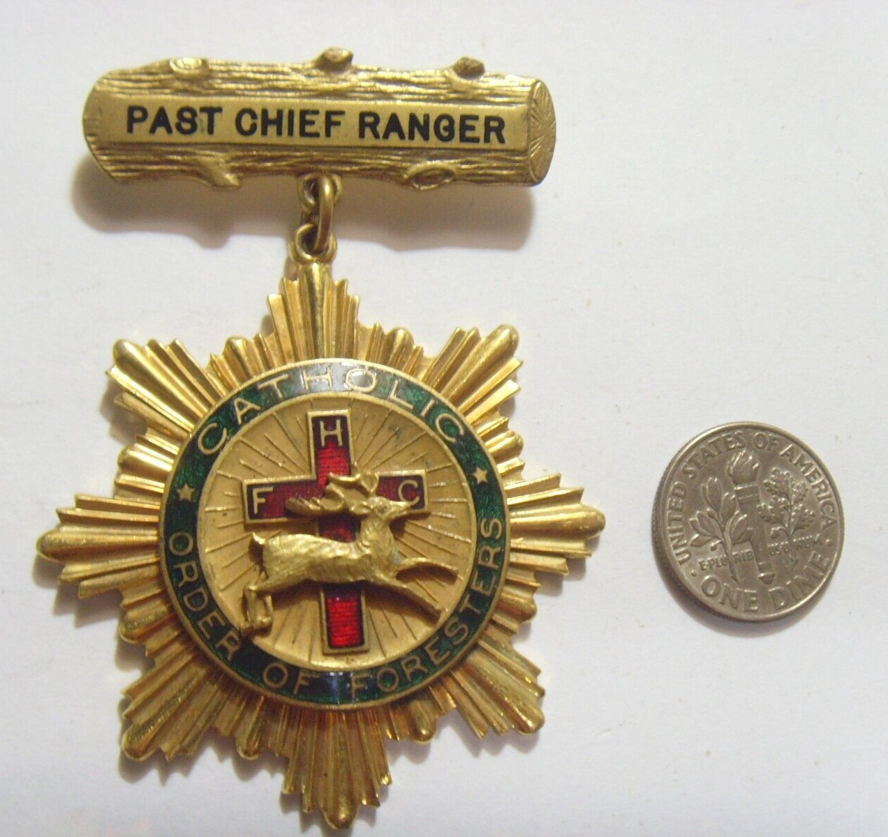 1920s Antique Catholic order of Foresters past Chief Ranger Large medal FC1150
