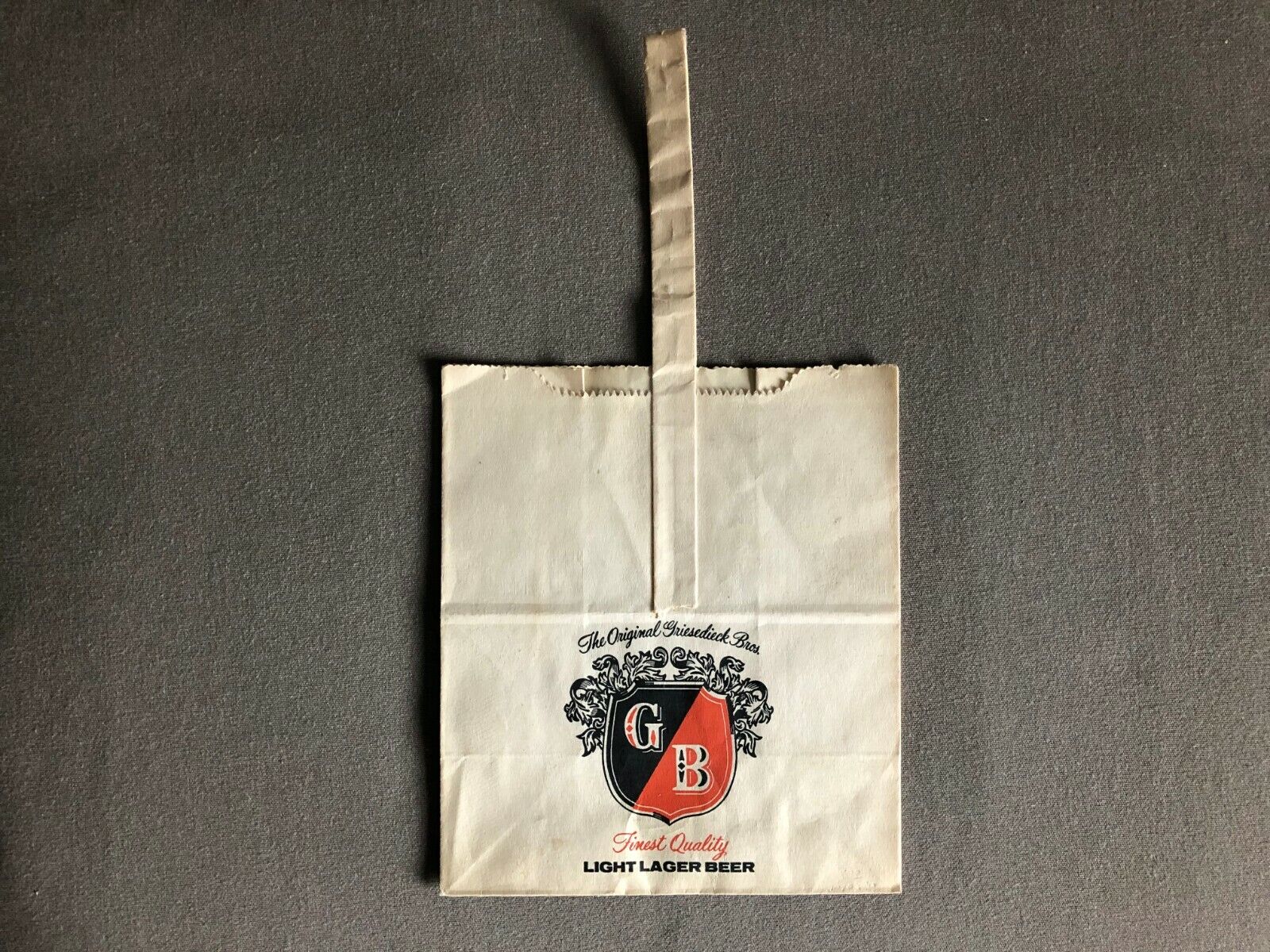 SCARCE 1950s BREWERIANA: Griesedieck Brothers Paper Bag - Unused