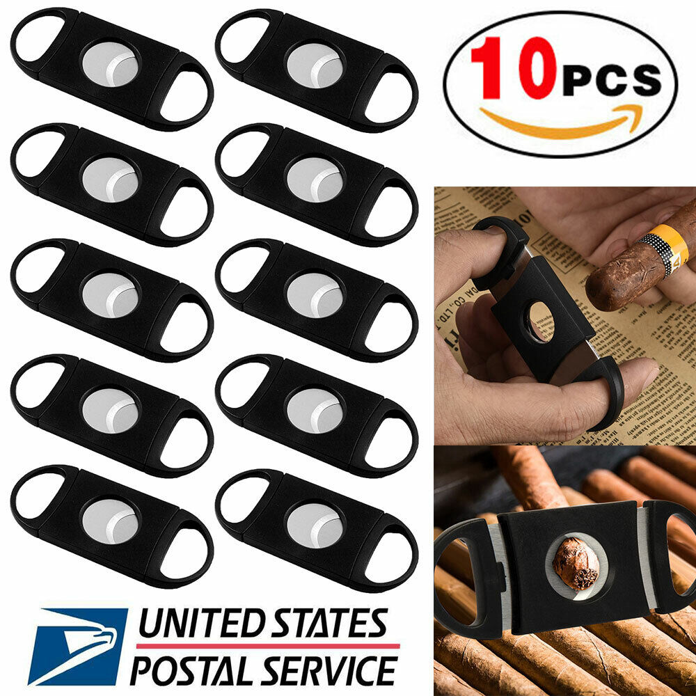 10 x Pocket Cigar Cutter Stainless Steel Double Blades Guillotine Knife Scissors