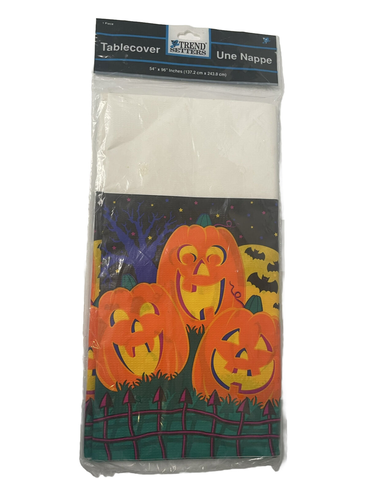 Vintage 80s Halloween Pumpkins Paper Table Cover By Trend Setters New In Package