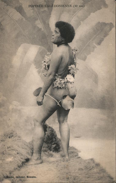 New Caledonia 1909 Noumea New Caledonian Woman in traditional gear. J. Rache