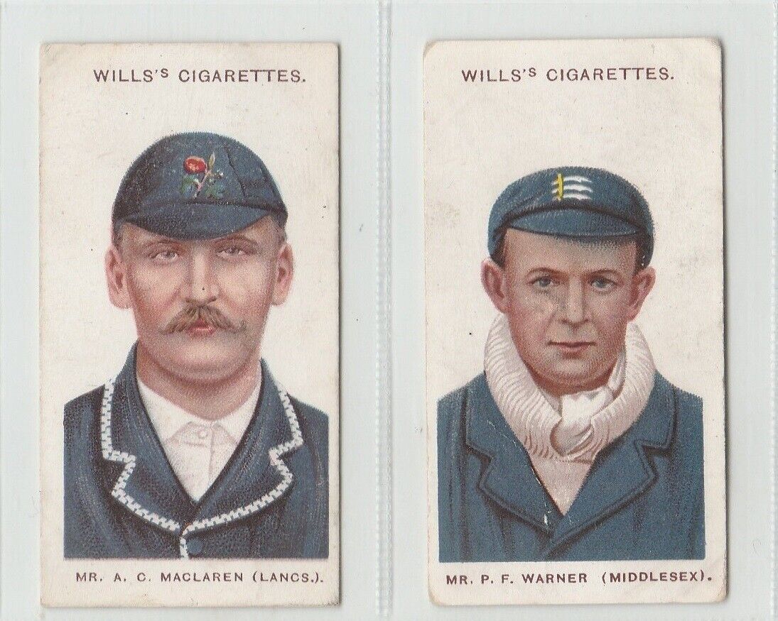 1908 W.D. & H.O WILLS - CRICKETERS (2 CARDS)