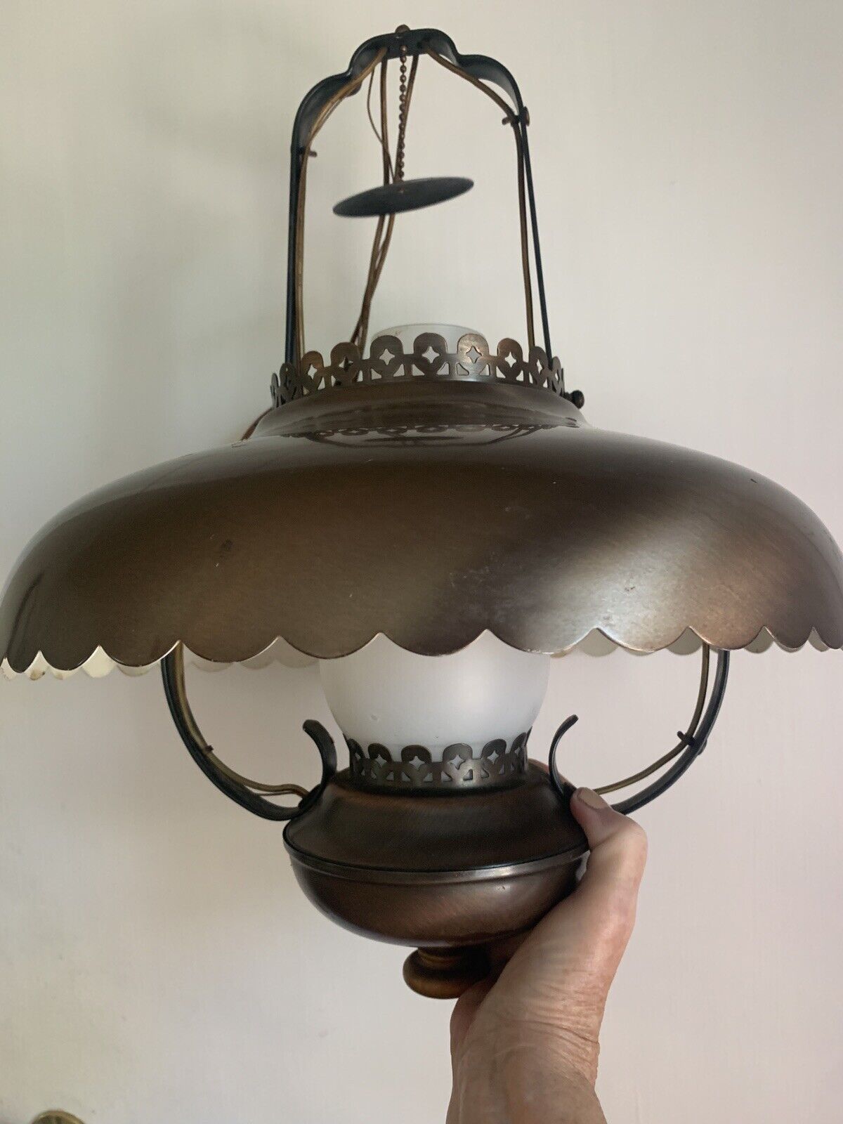 Vintage 1950's MCM Rustic Farmhouse/Country Western Lantern Chandelier Light