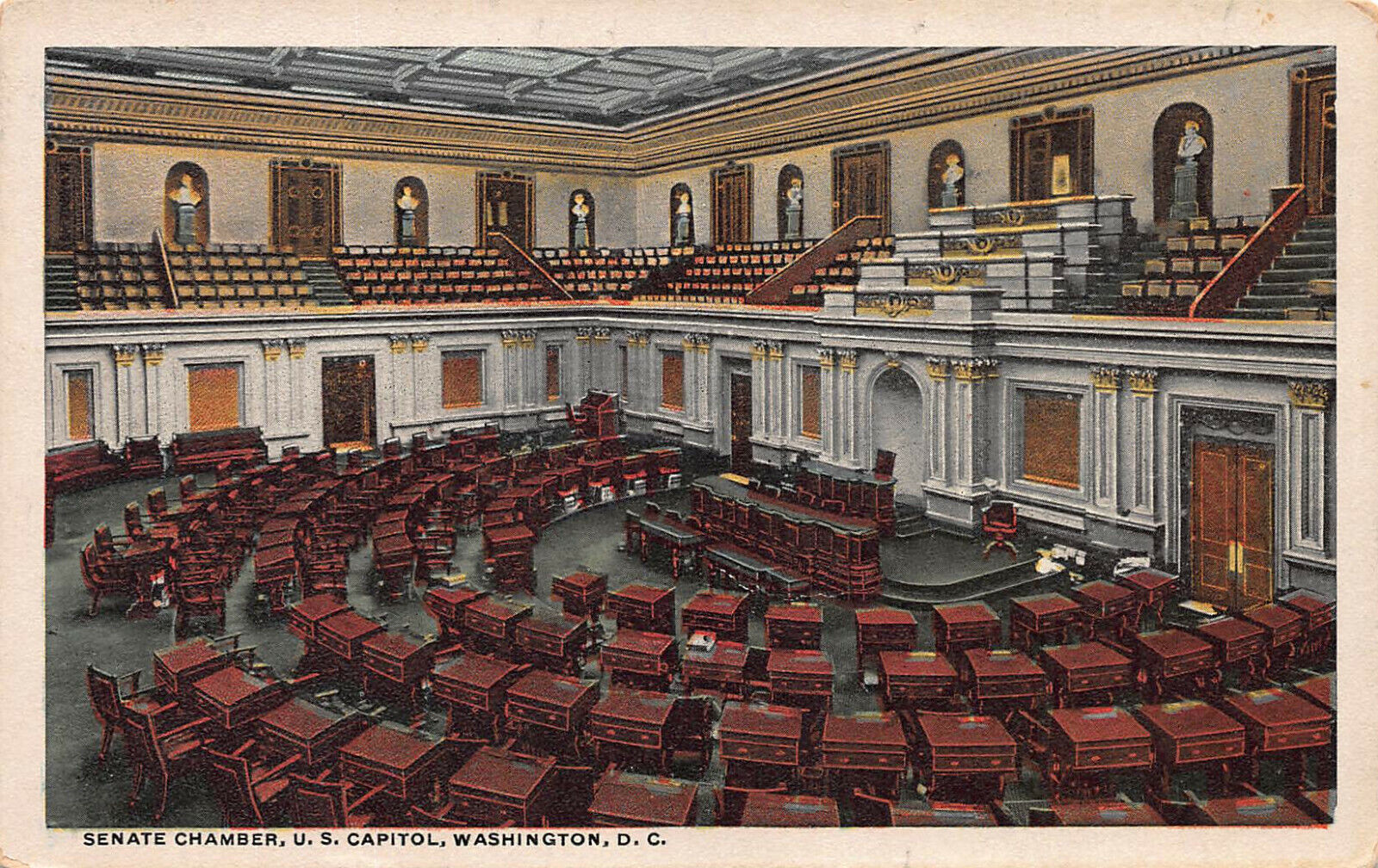Senate Chamber, U.S. Capitol, Washington, D.C., Early Postcard, Unused 