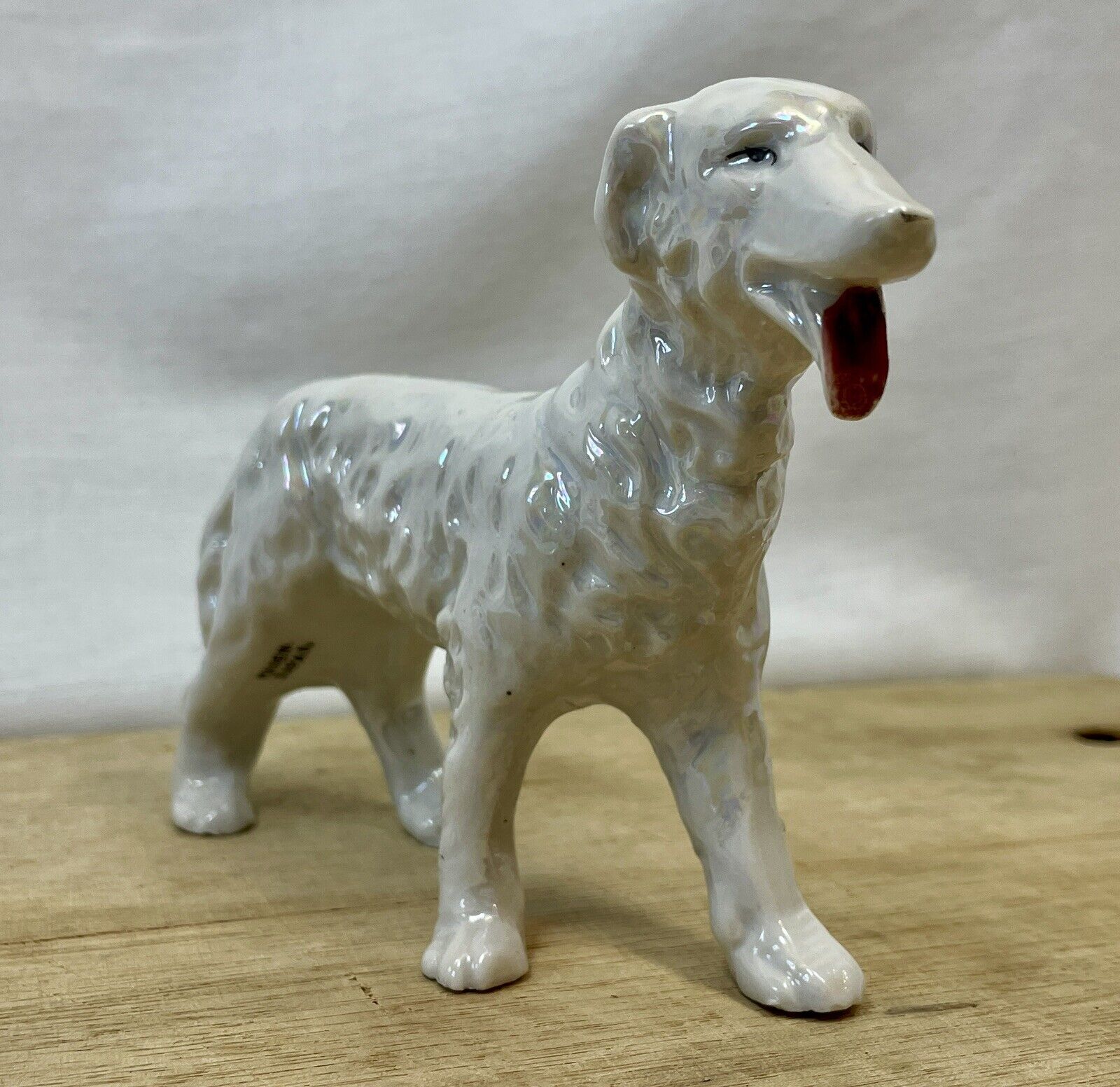 Whippet Racing Dog White Ceramic Figurine Vintage Japan