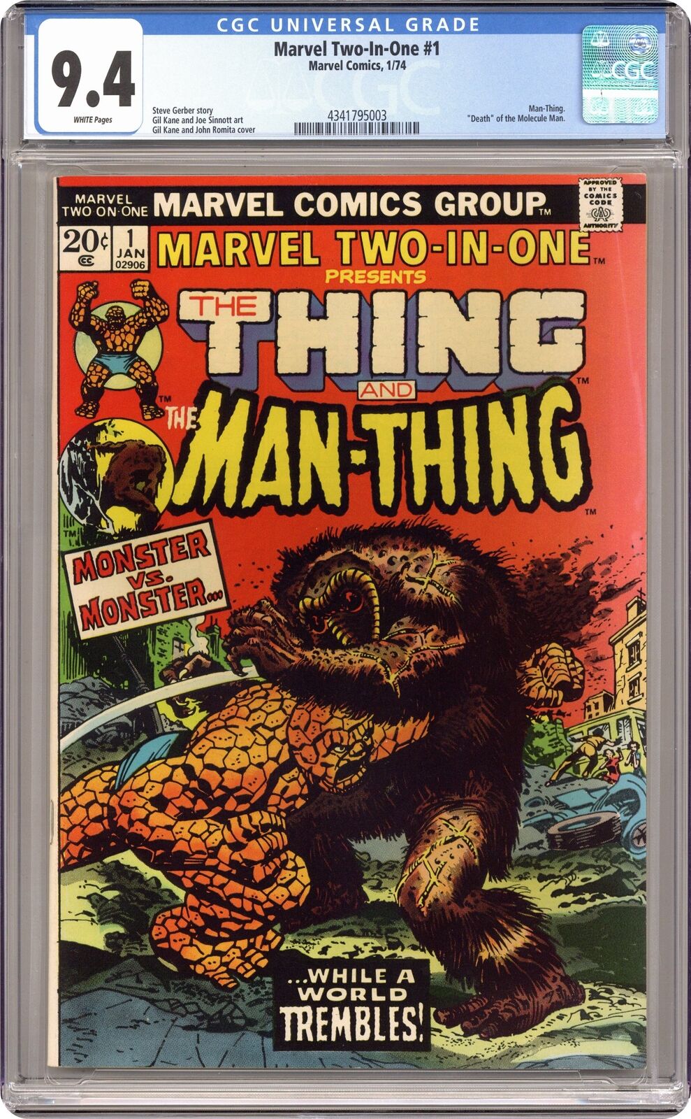Marvel Two-in-One #1 CGC 9.4 1974 4341795003