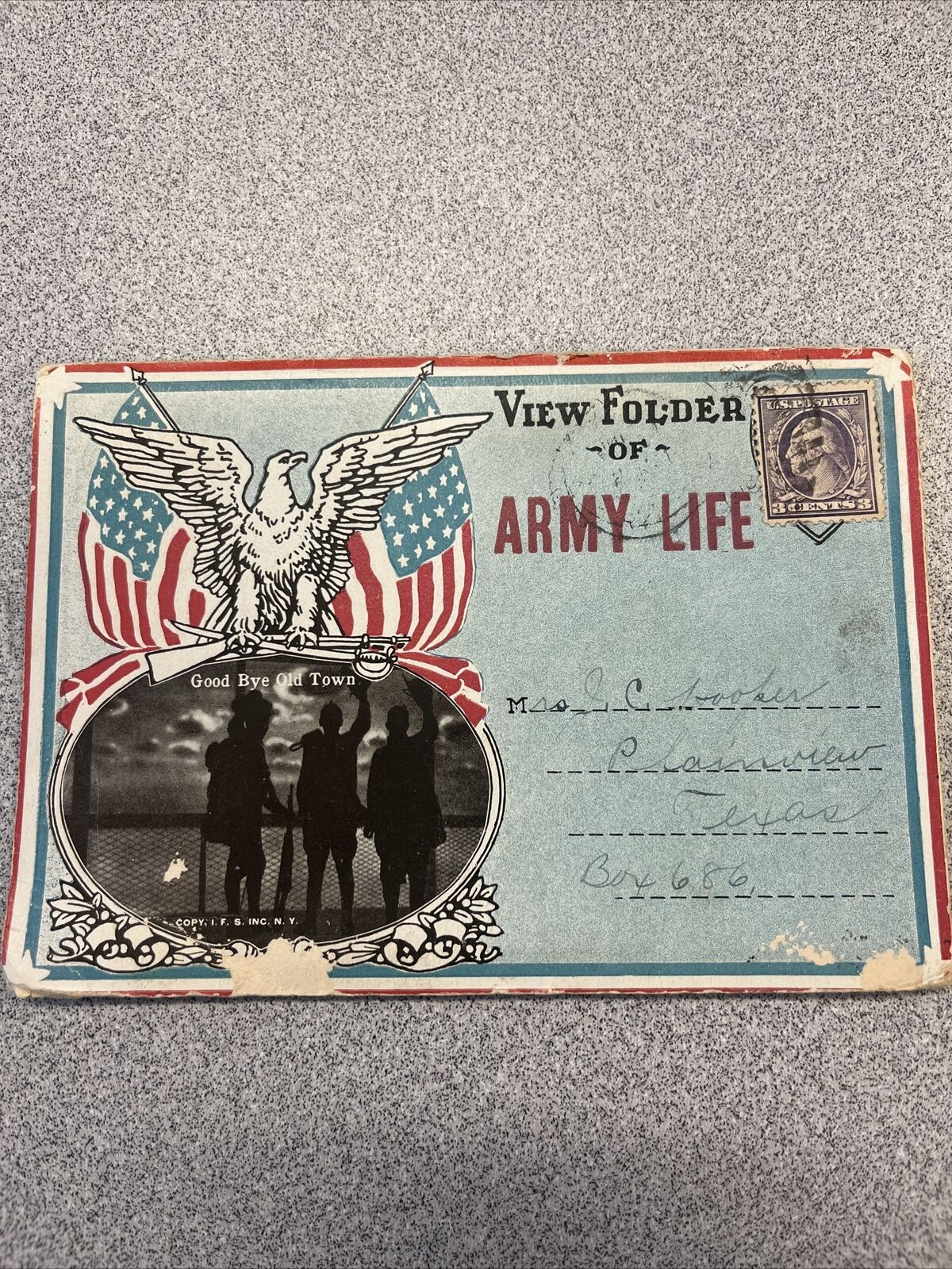 SCARCE WW1 US Army Souvenir Postcard Booklet Plainview Texas D8