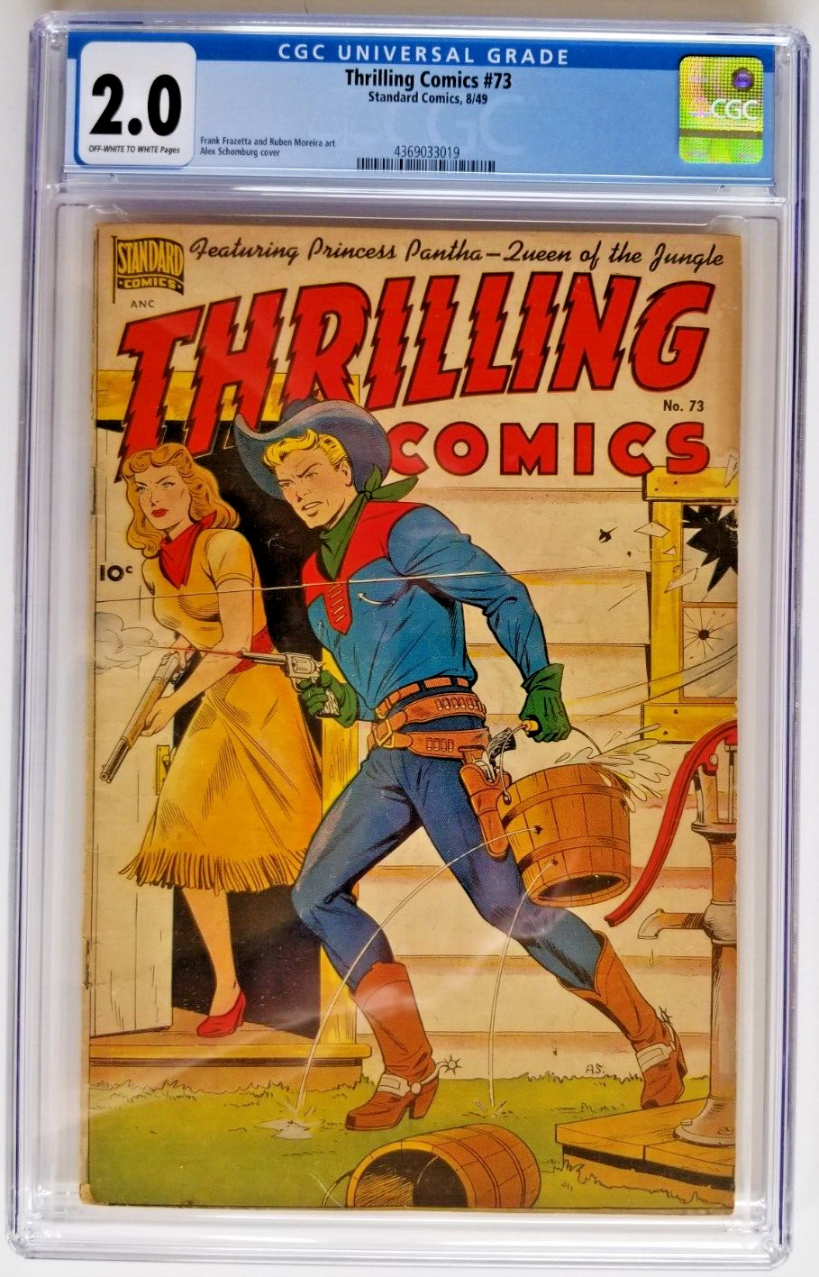 THRILLING COMICS #73 CGC GD 2.0 STANDARD 1949 SCHOMBURG COVER, FRAZETTA ART