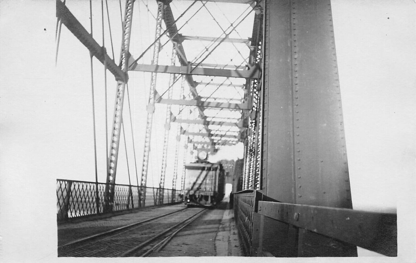 (Omaha Nebraska NE) Union Pacific Railroad) Bridge Train Car Real Photo Postcard