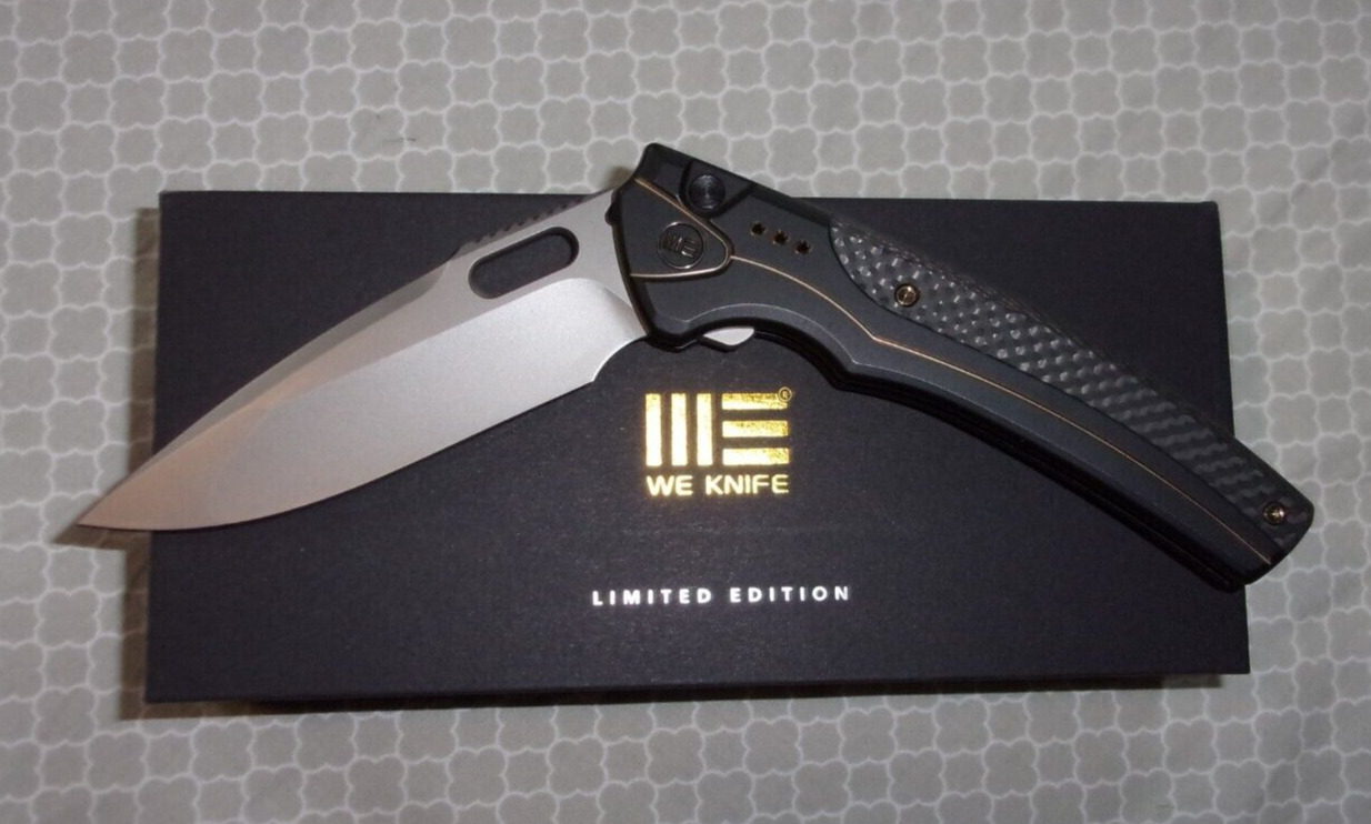 We Knife Co Exciton Black Titanium CF handle, CPM-20CV WE22038A-1 Limited Editio