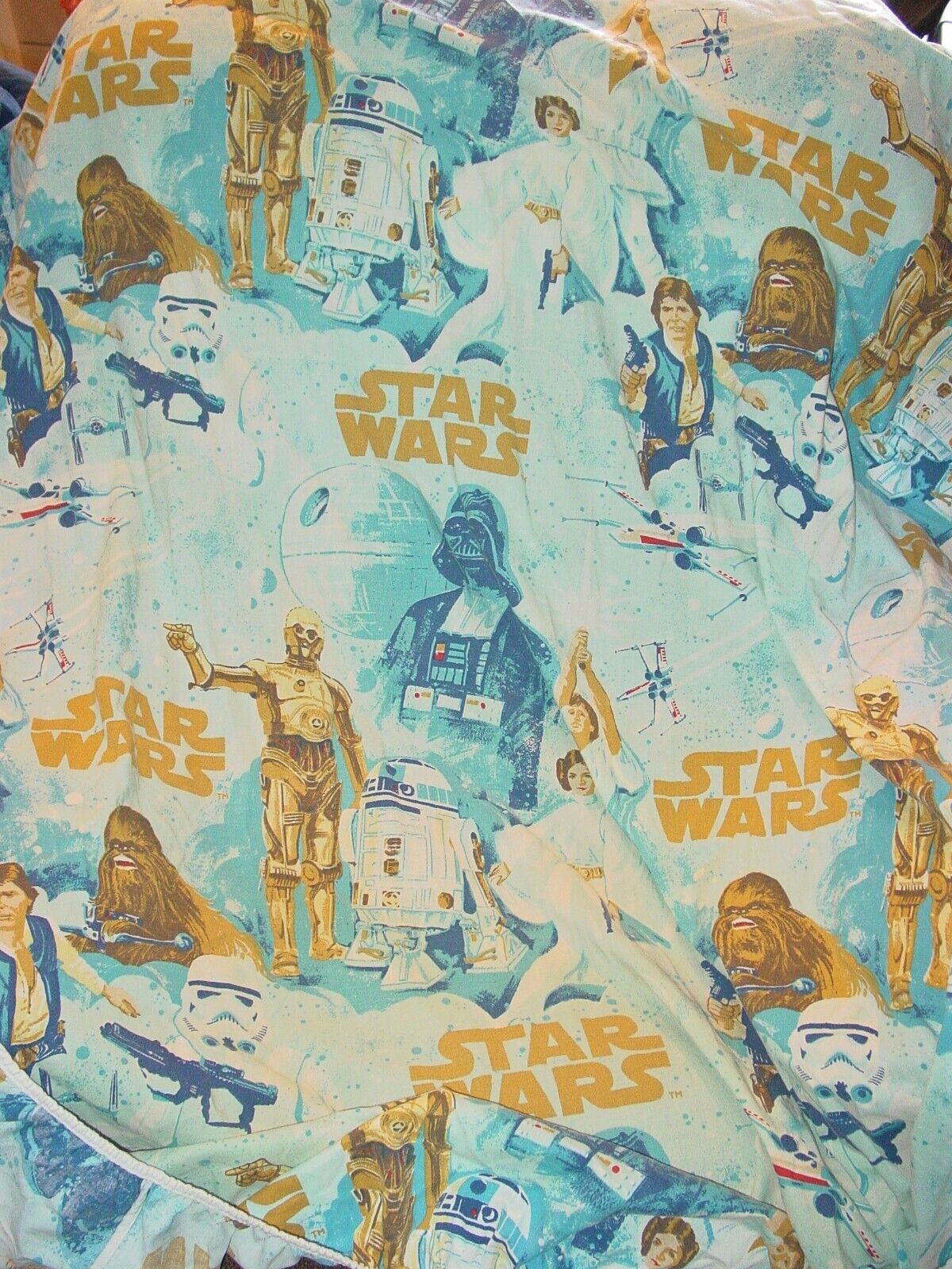VINTAGE 1977 STAR WARS TWIN SIZE FITTED SHEET - SEE DETAILS AND PHOTOS