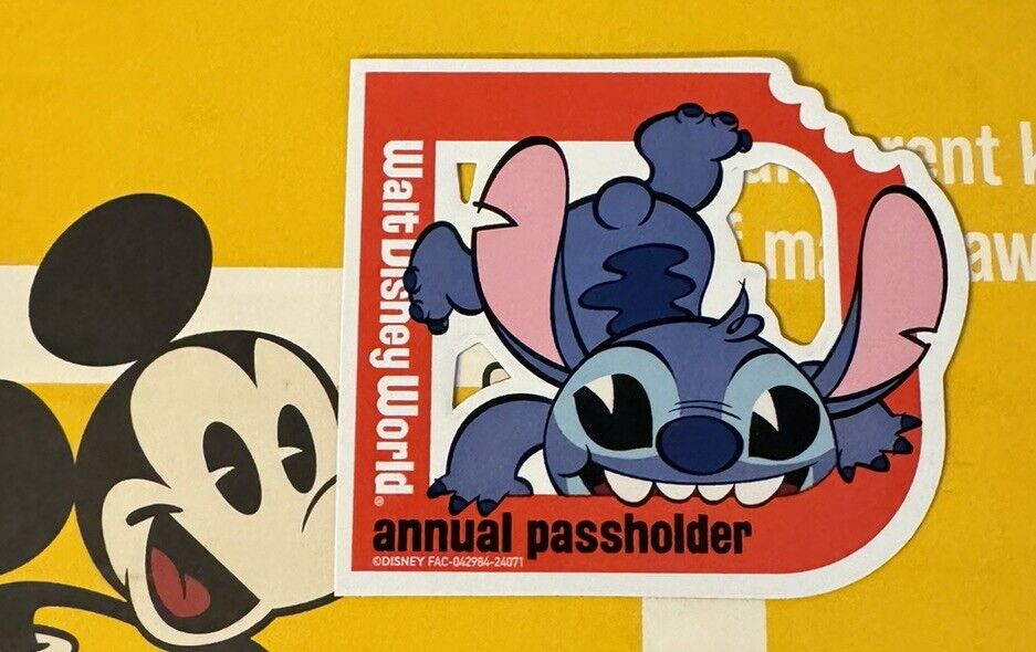 Authentic NEW DISNEY PARKS Walt Disney World Annual Passholder Stitch Magnet