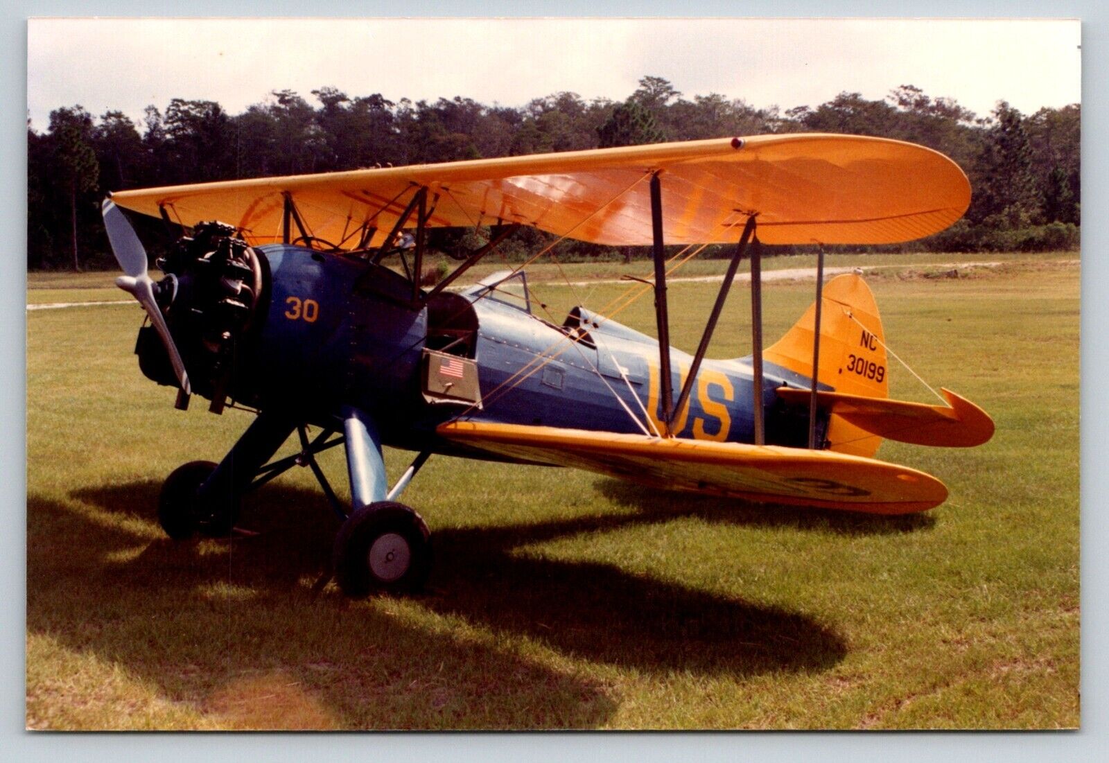 Biplane color snapshot 4x6 Boeing Stearman photo photograph