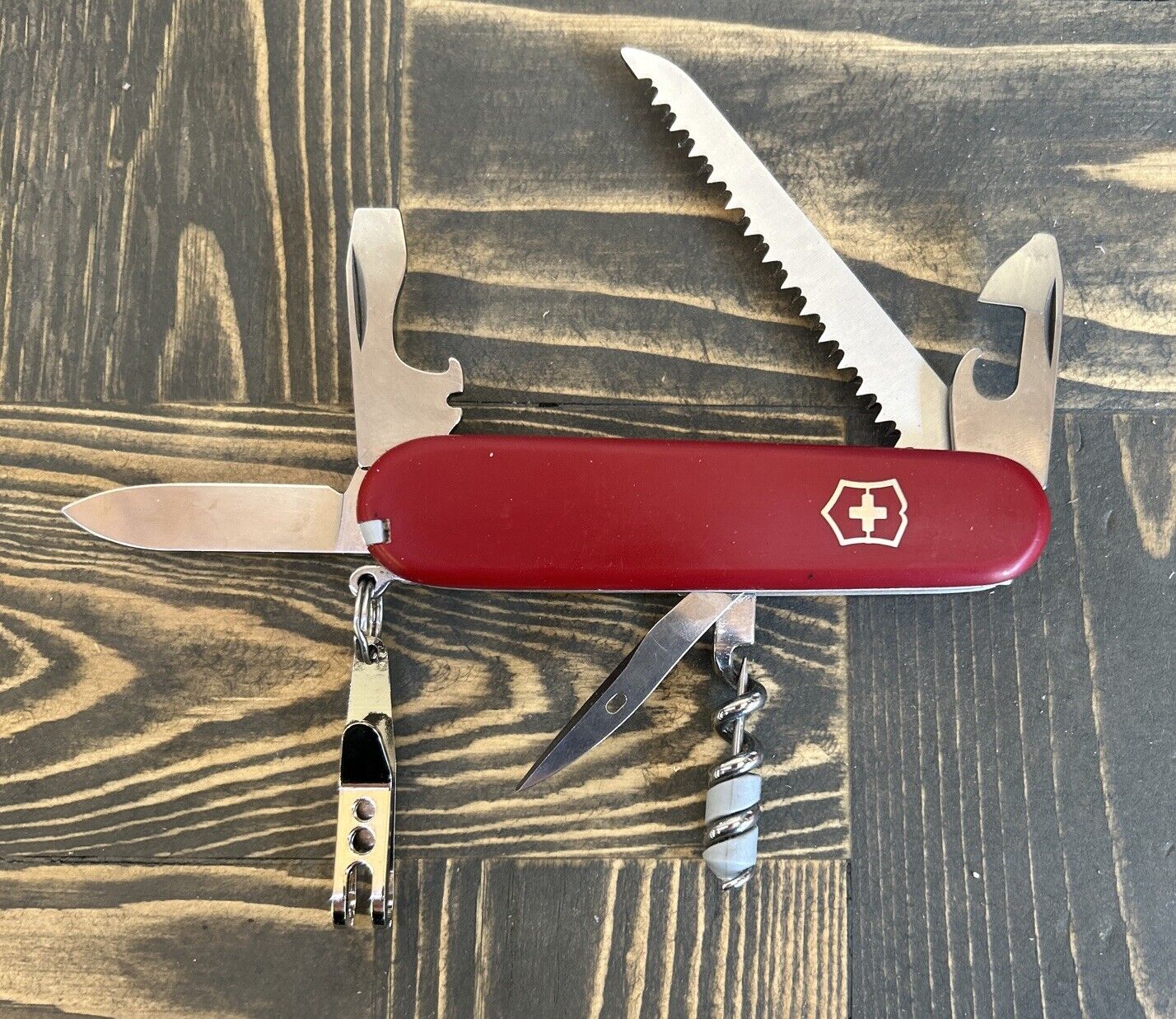 Custom 2 Layer Victorinox 91mm Swiss Army Knife Red Plus Scales