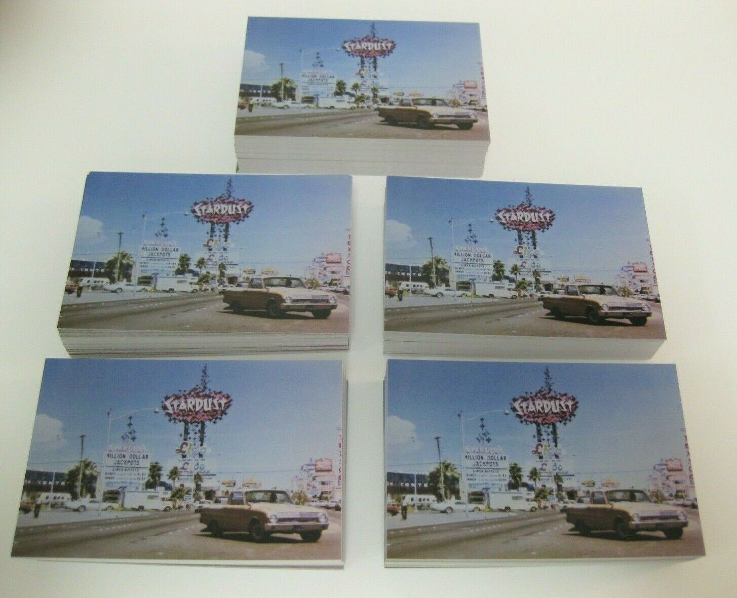 LOT OF 500 Postcard Old Las Vegas Strip Stardust Hotel Casino Classic Car Scene 