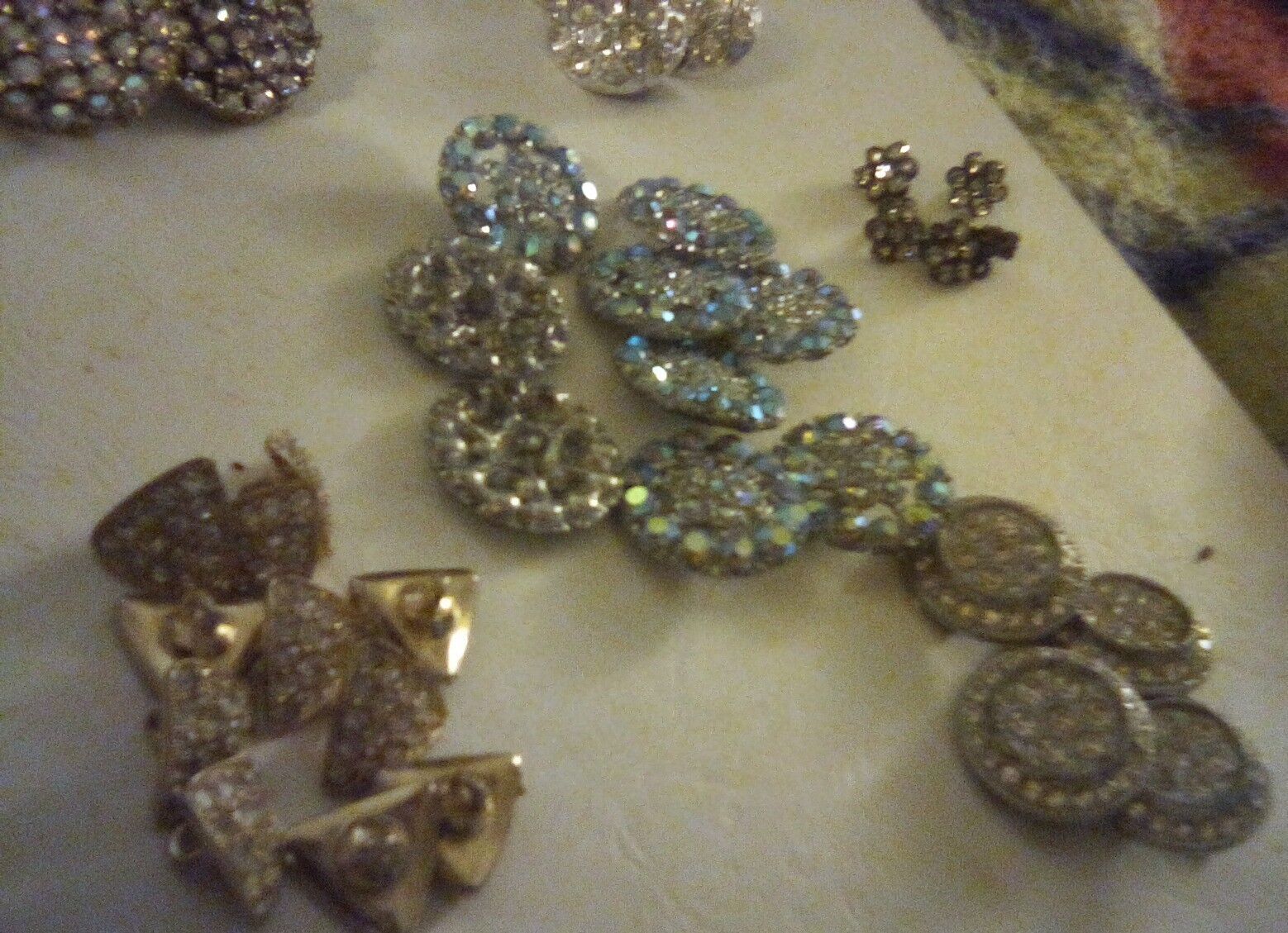 Vintage Lot of 36 RHINESTONE BUTTONS  Measure 3/4” Diameter + Beautiful Sparkly