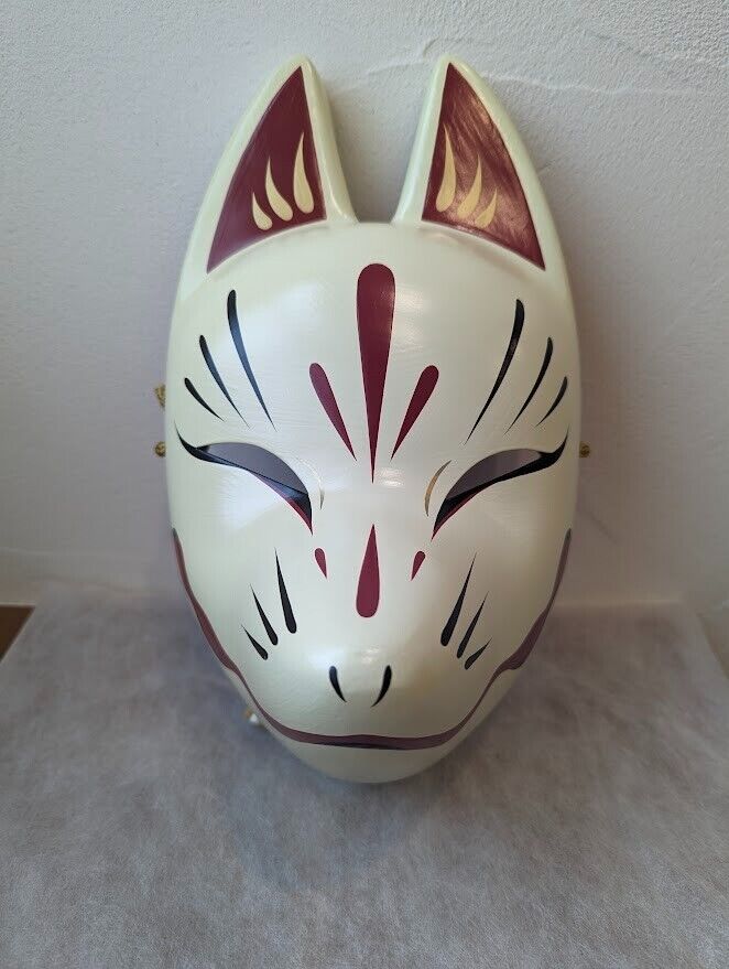 Japanese Fox Mask Suzune Kitsune Komendo Face Hand Painted Cosplay Handmade