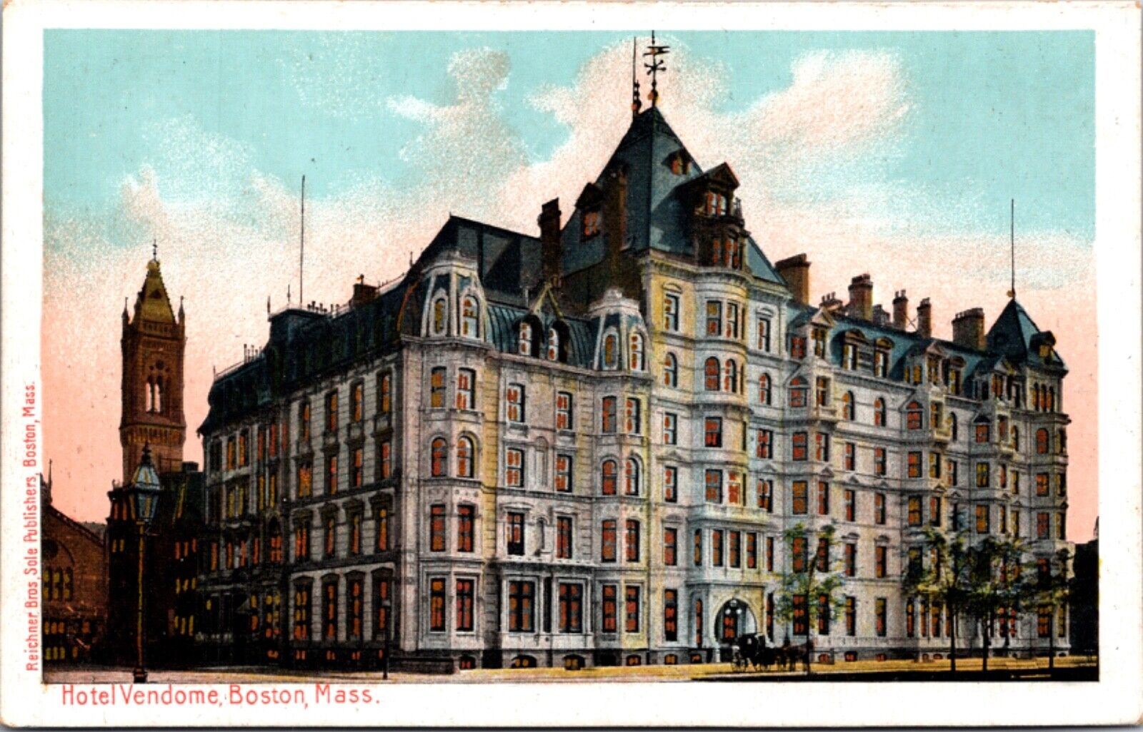 Copper Windows Postcard Hotel Vendome in Boston, Massachusetts