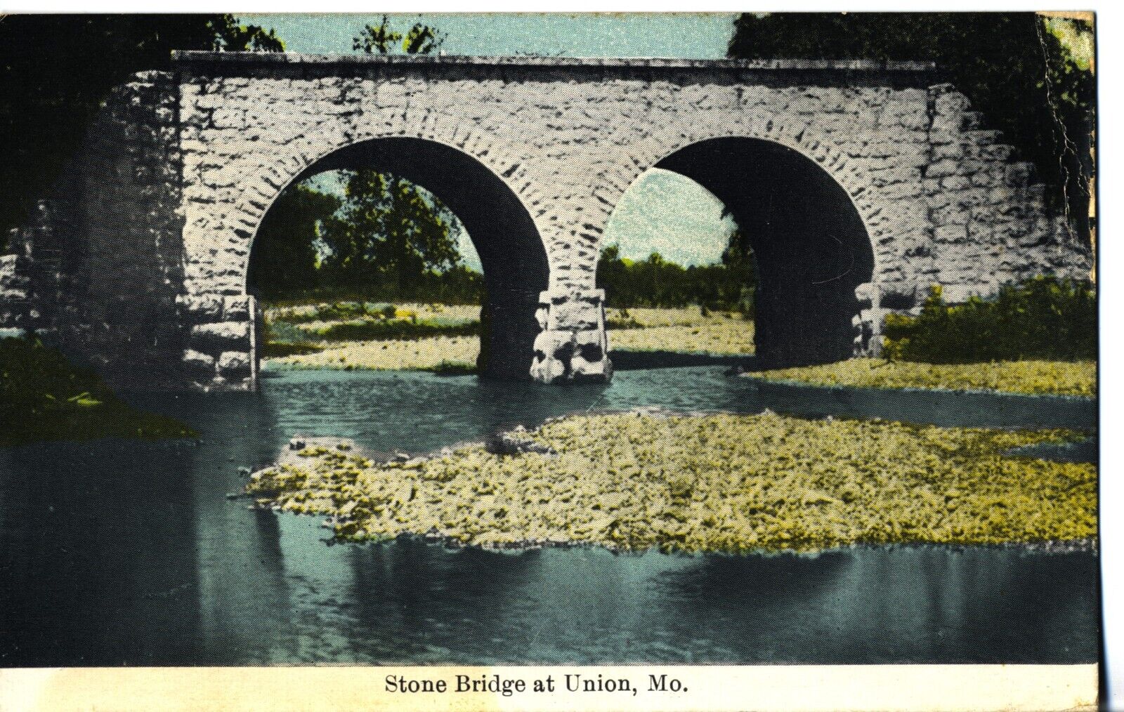Stone Bridge at Union, Mo. 1913 Missouri Postcard