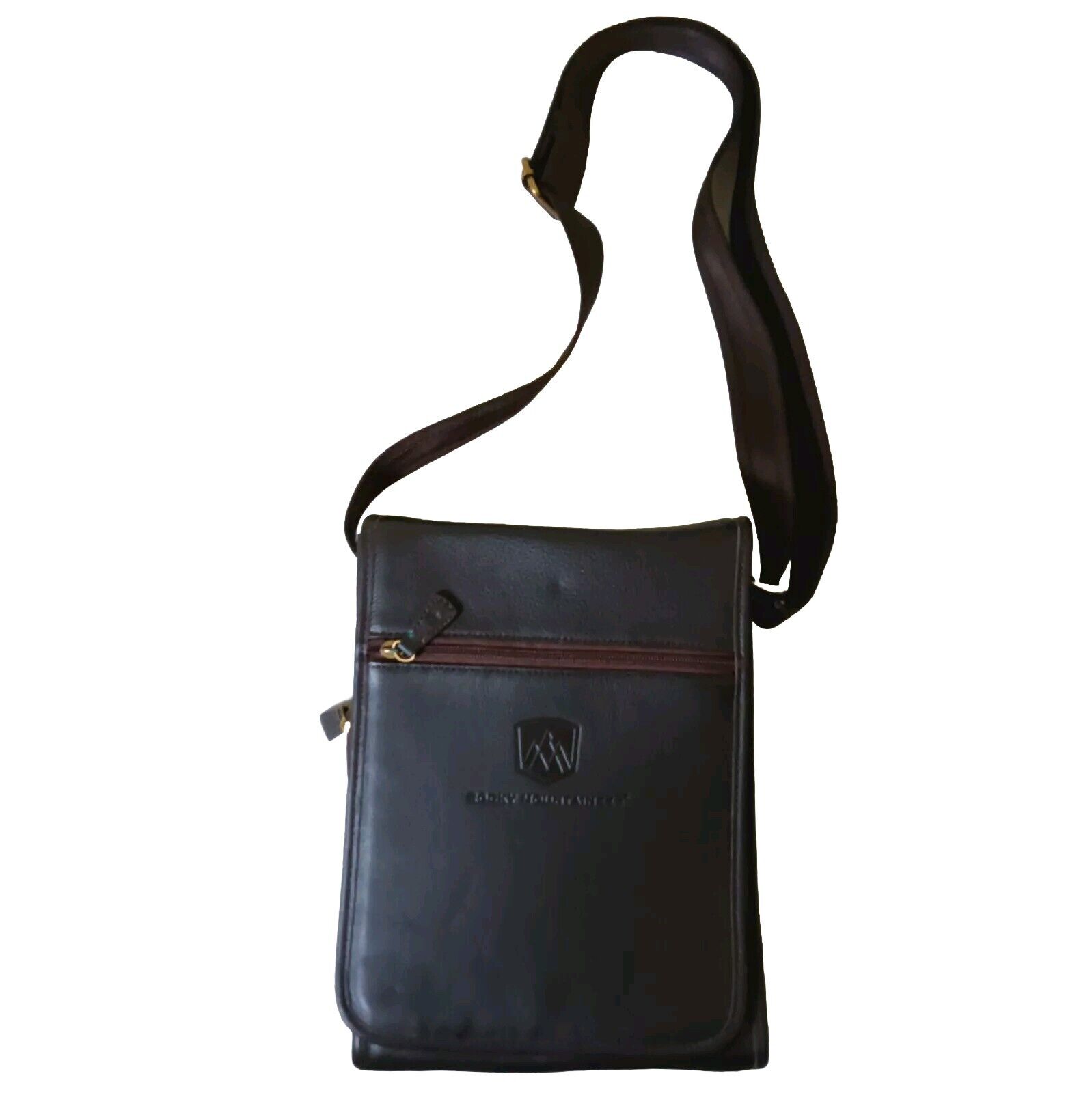 Vintage Rocky Mountaineer Leather Bag Adjustable strap brown shoulder Satchel
