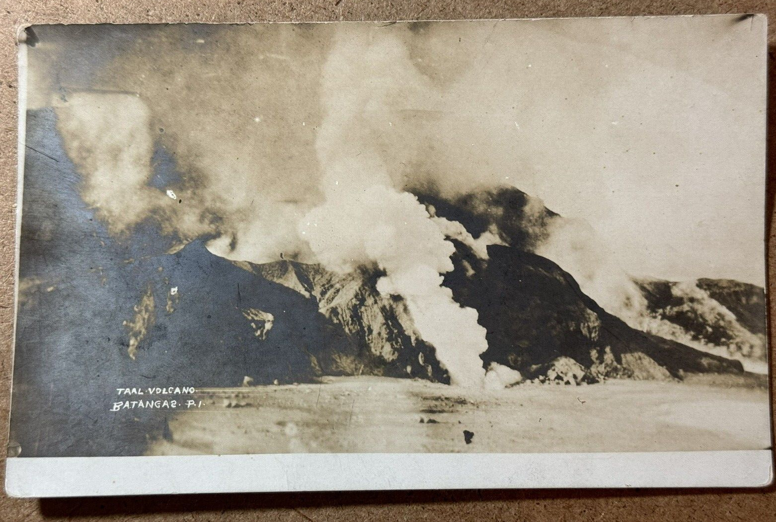 1911 Eruption Taal Volcano Batangas Philippines RPPC Real Photo Postcard