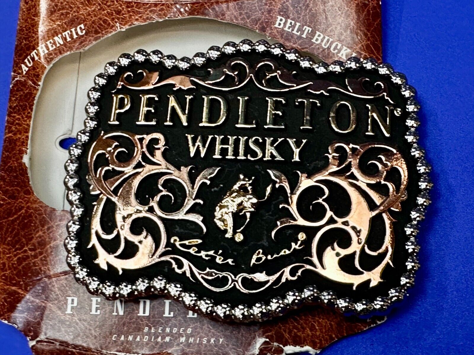 2010? Pendleton whiskey Leter Buck Rodeo Cowboy Montana Silversmiths Belt Buckle