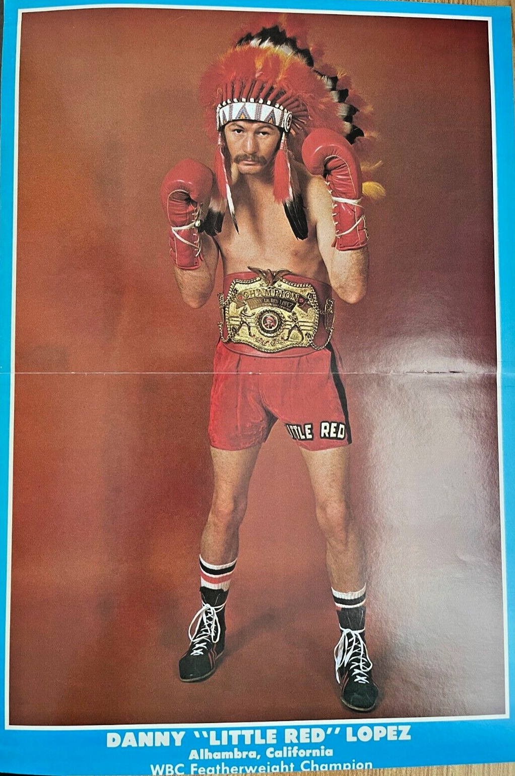 1980 Vintage Magazine Poster Boxer Danny Little Red Lopez