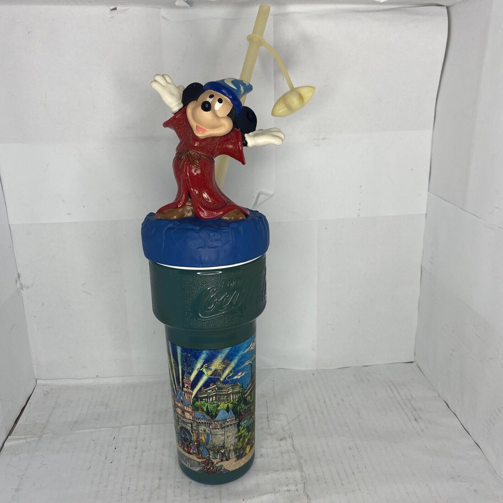 Rare Vintage Disneyland Sipper Cup With Straw Tumbler Sourcerer Mickey