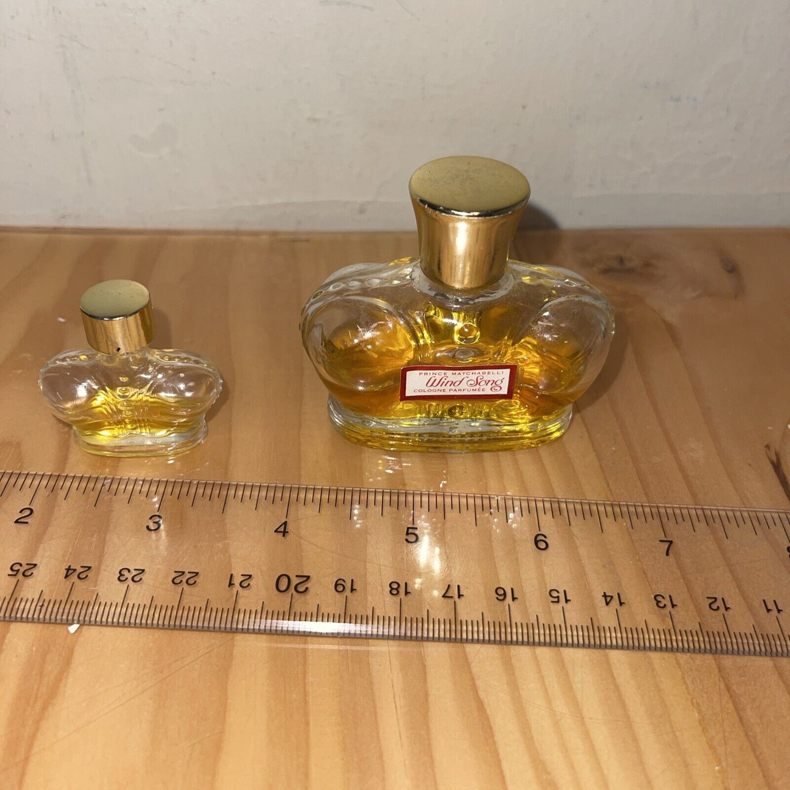 VINTAGE PRINCE MATCHABELLI WIND SONG CROWN COLOGNE BOTTLE PERFUME Pair