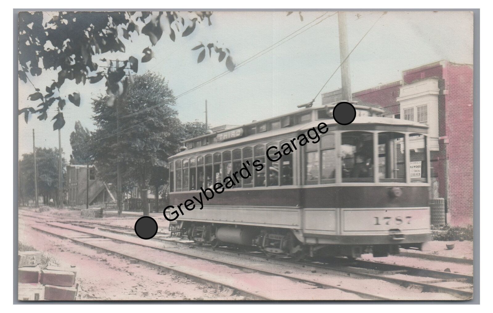 RPPC Hamilton Avenue Trolley DETROIT MI Michigan Vintage Real Photo Postcard