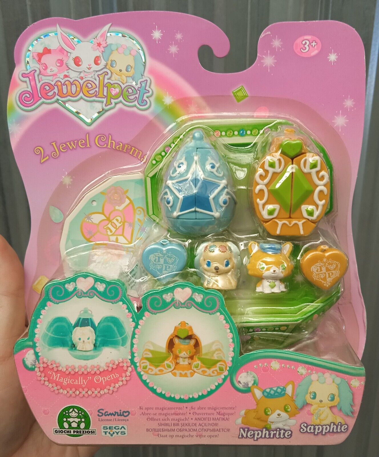 Jewelpet 2x Jewel Charms Pack Nephrite & Sapphie Figures Sanrio Sega Toys 2010