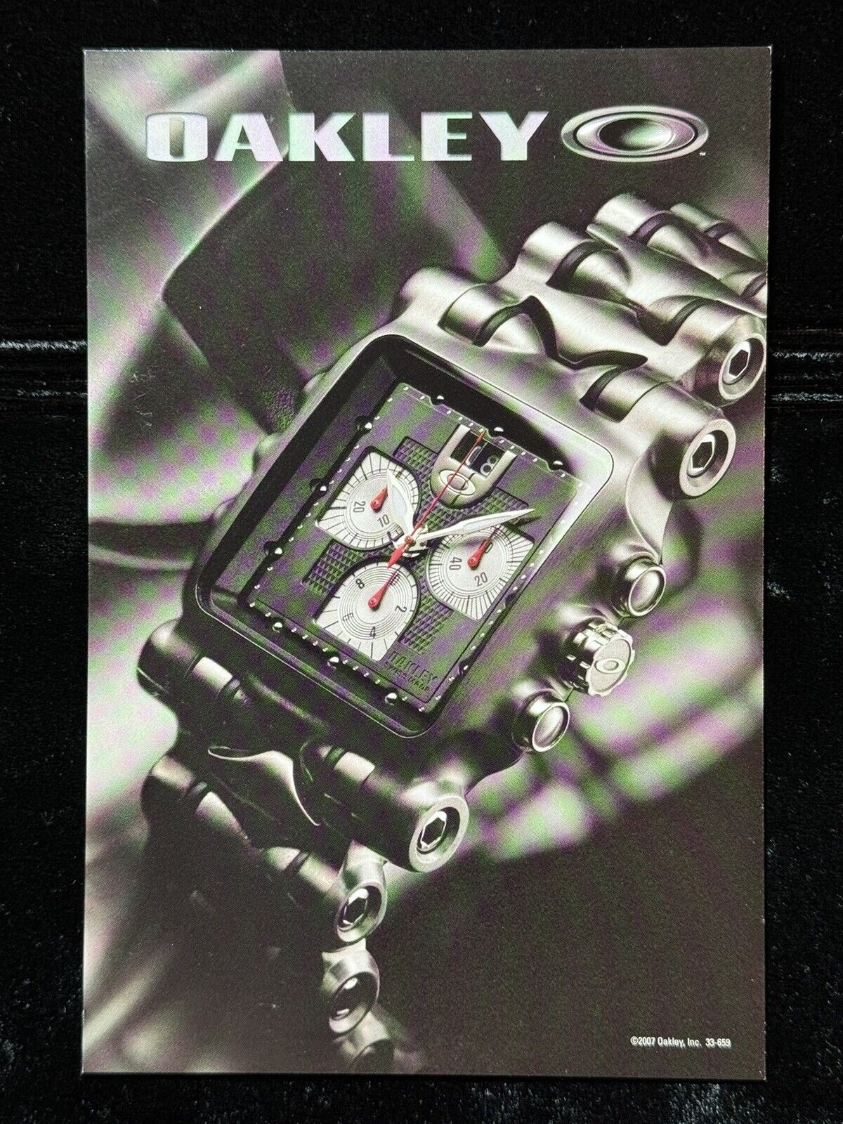 OAKLEY 2007 TIME TANK/MINUTE MACHINE WATCH Promo Display Card New Old Stock
