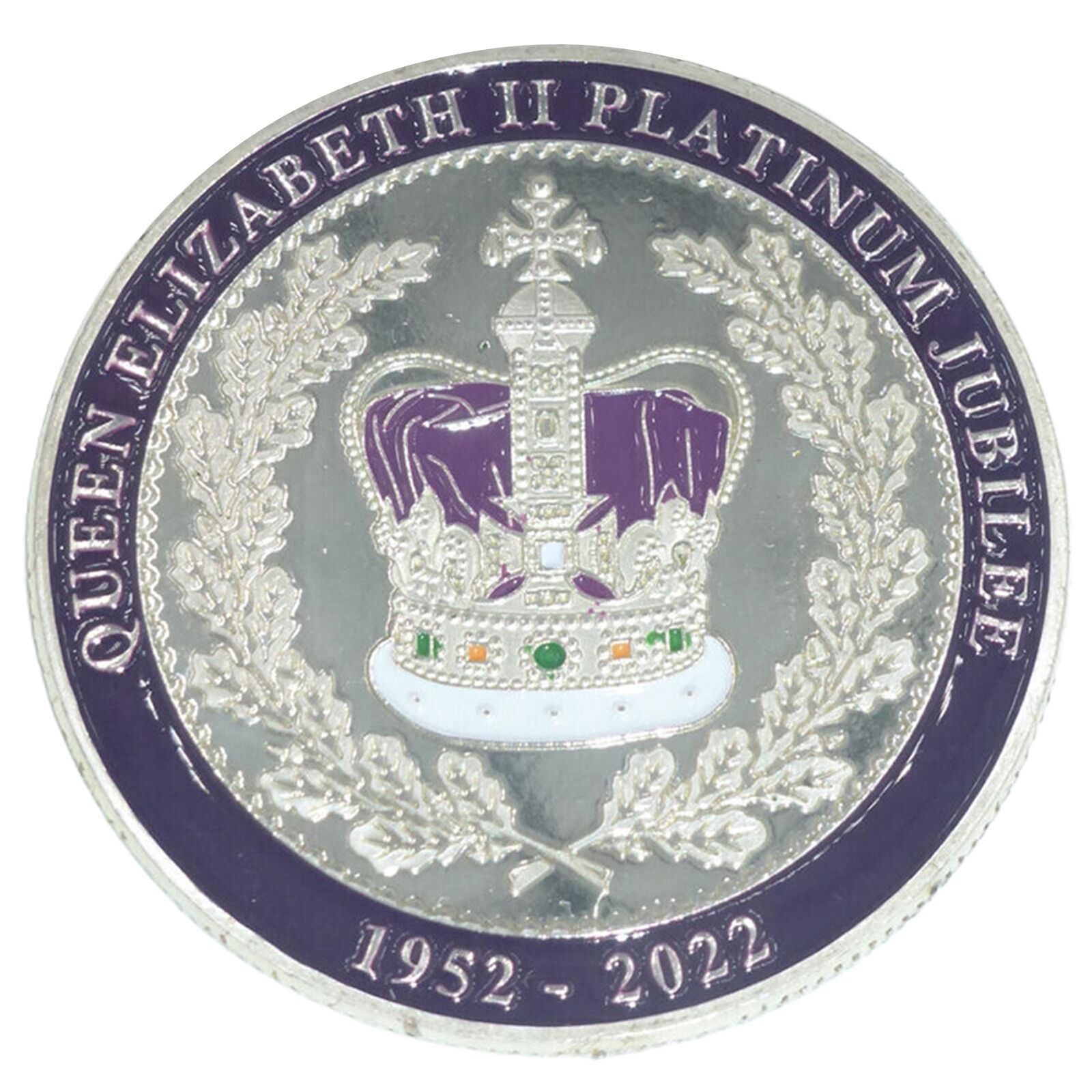 Commemorative Coin HM Queen Elizabeth II Platinum Jubilee (Purple/Silver) 2022