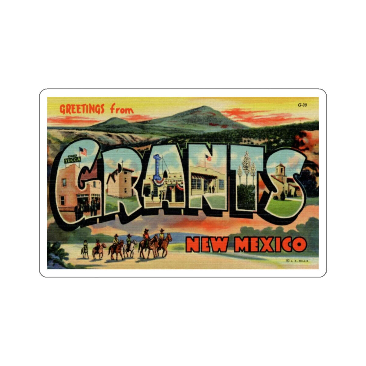 Grants New Mexico (Greeting Cards) STICKER Vinyl Die-Cut Decal