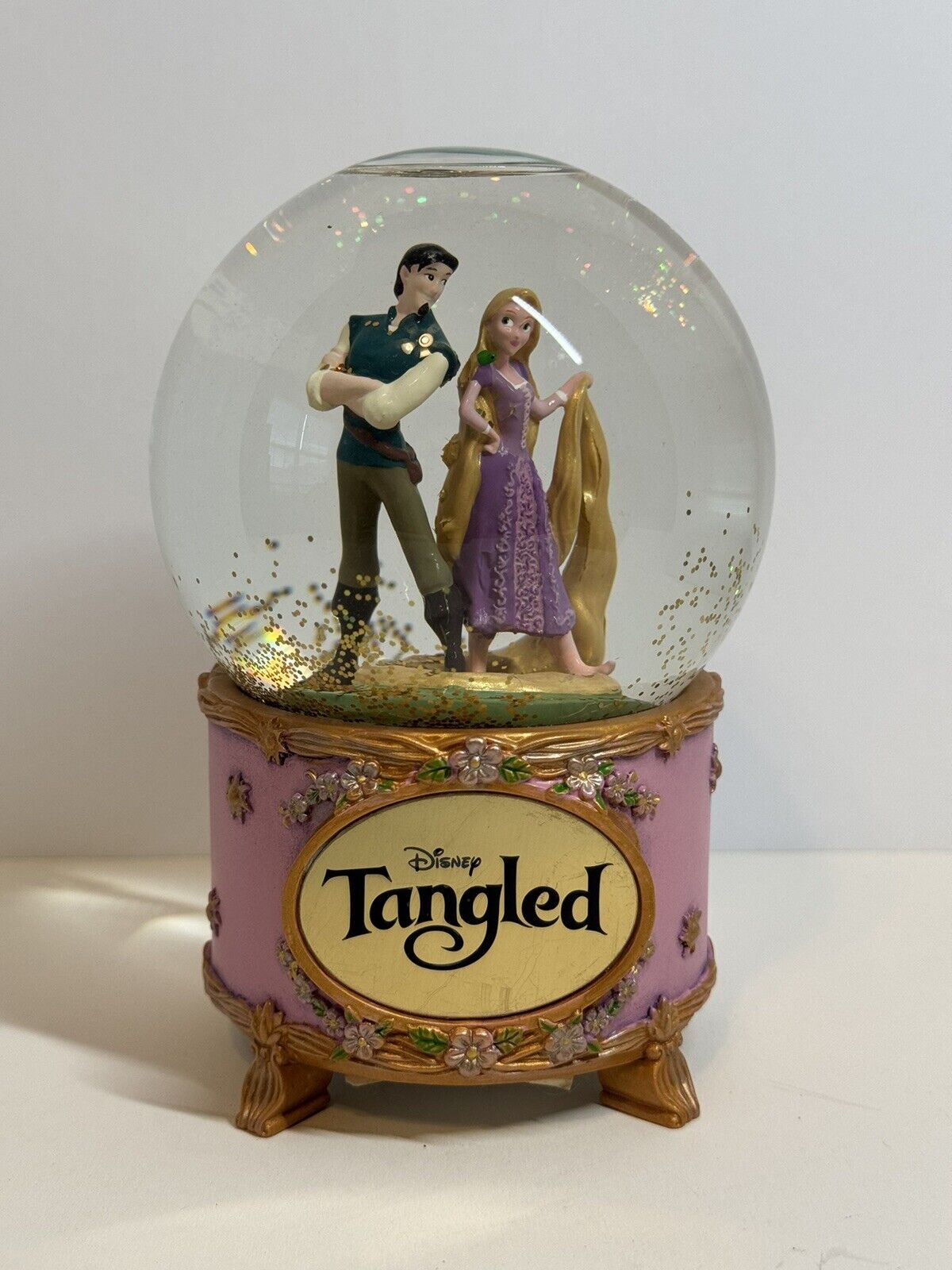Disney Tangled Rapunzel and Flynn Rider Musical Snow Globe Works