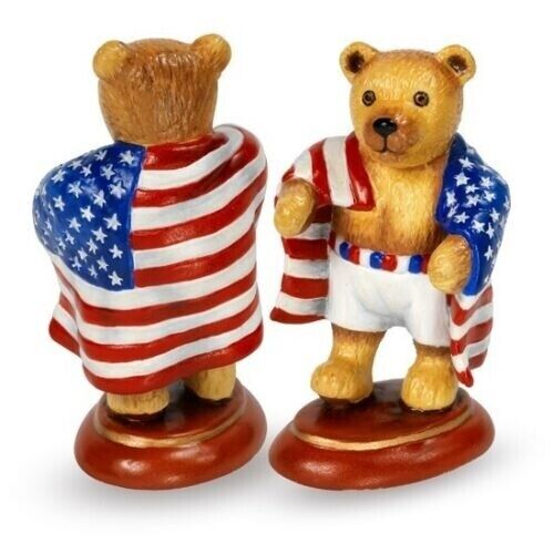 Beautiful Halcyon Days USA Teddy Bear wearing American Flag