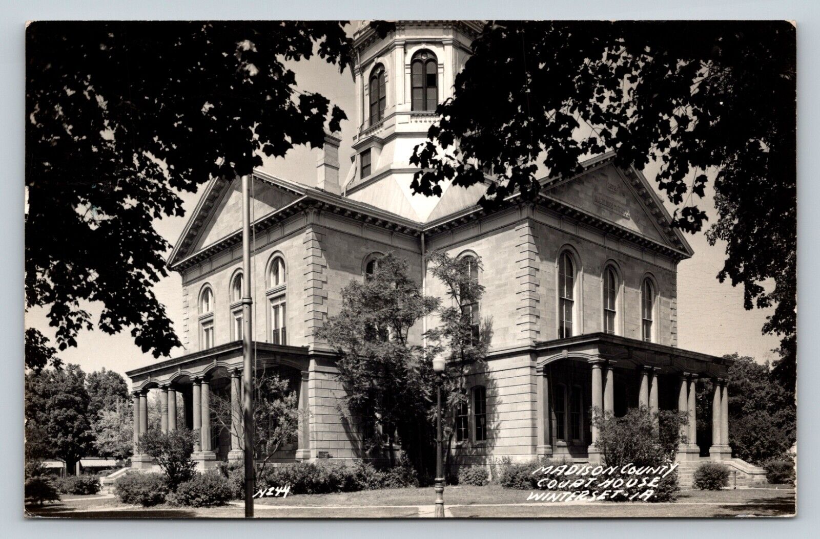 c1952 RPPC Madison County Court House WINTERSET Iowa VINTAGE Real Photo Postcard