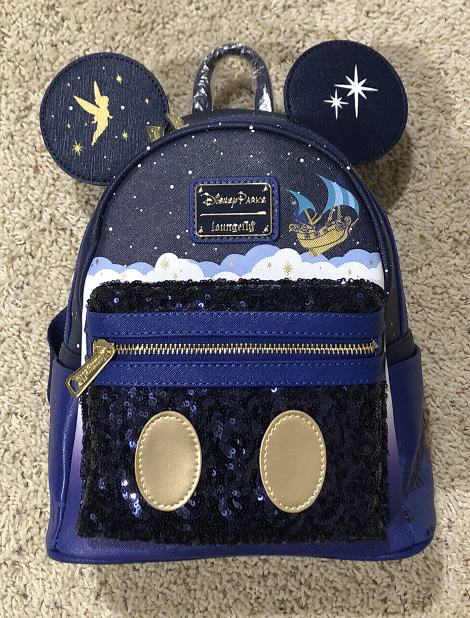 Disney Loungefly Peter Pan Parks Mini Backpack Mickey Mouse Main Attraction NWT