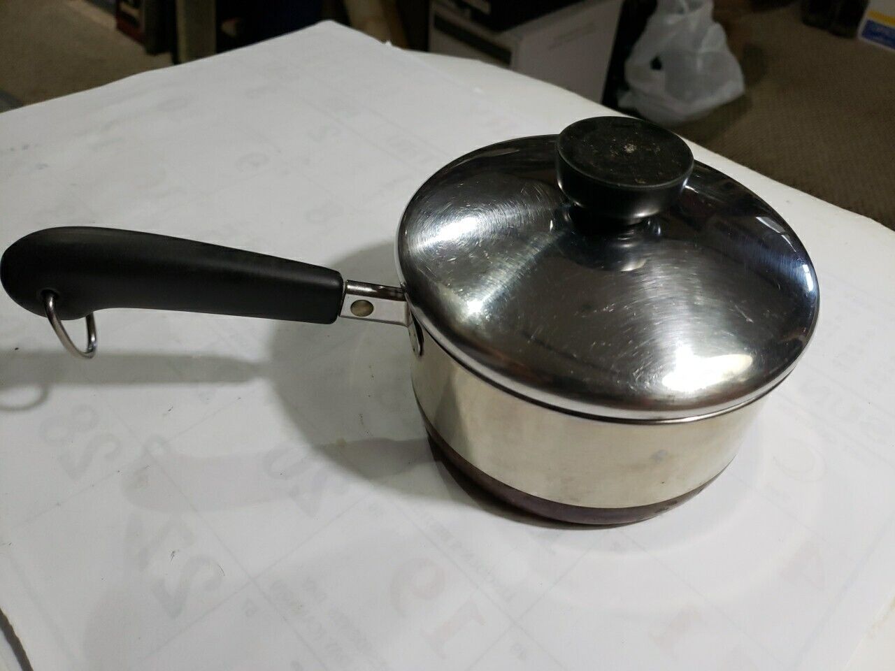 Vintage Revere Ware 1801 Copper Bottom 1 Quart Saucepan Pot No Lid 98-f Cook Pan
