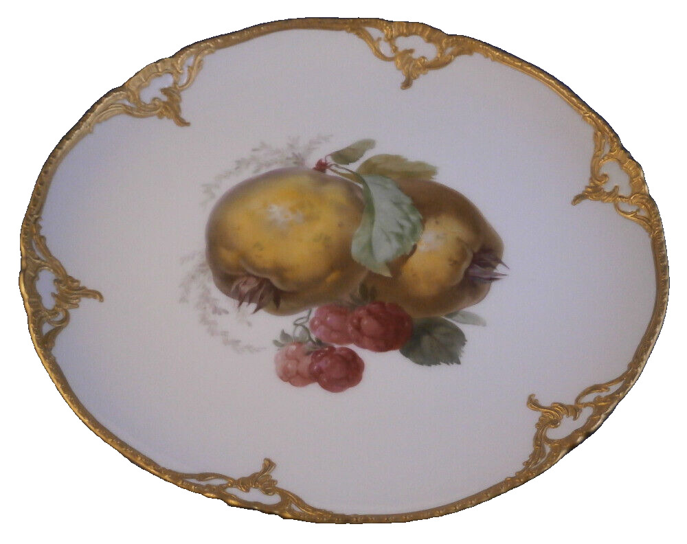 Antique KPM Berlin Porcelain Neuzierat Fruit Scene Plate Porzellan Teller #1