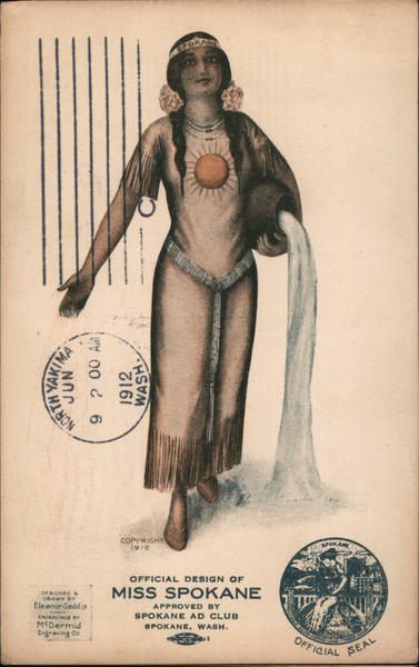 1912 Official Design of Miss Spokane,Approved by Spokane Ad Club,WA Washington