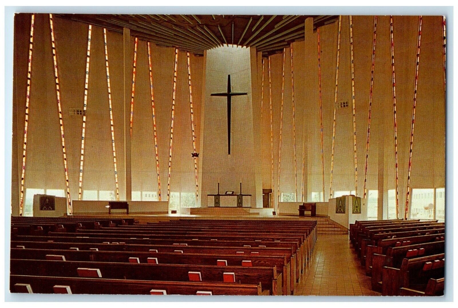 c1960's Christ Chapel Interior Gustavus Adolphus College St. Peter MN Postcard