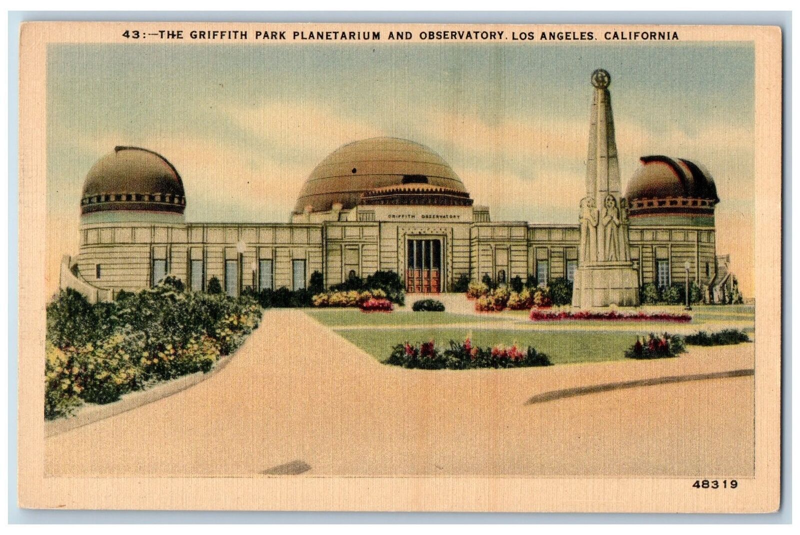 c1940's Griffith Park Planetarium & Observatory Los Angeles California Postcard